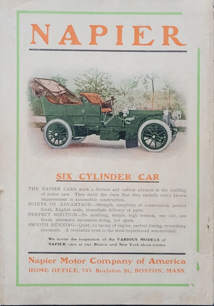 1905 Third Annual Ormond Daytona International World Championship Speed Trials Program Back Cover