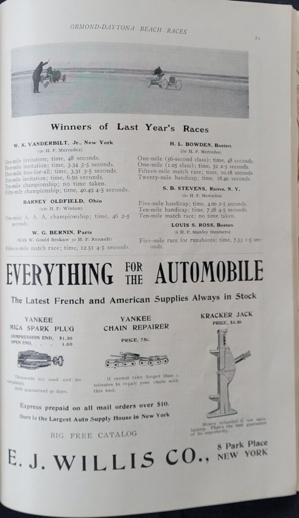1905 Ormond-Daytona Speed Trials Program