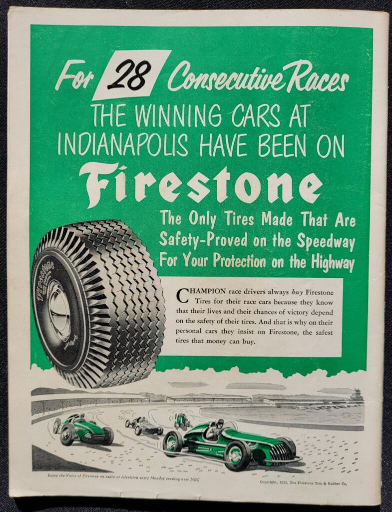 1952 AAA Indianapolis 500 Program - Front