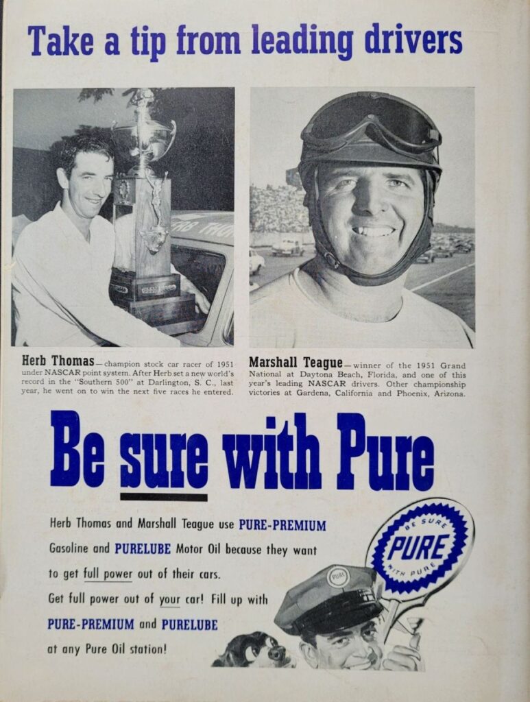 1952 NASCAR Daytona Beach & Road Course Program Back Cover