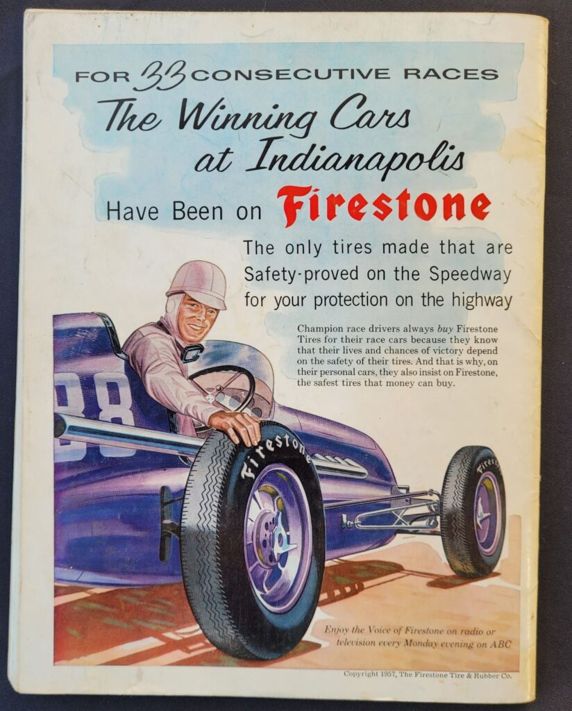 1957 Indianapolis 500 Program Cover - Back