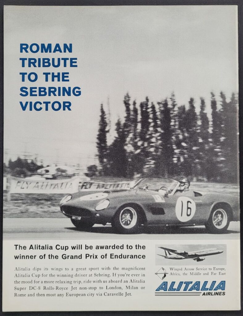 1961 FIA 12 Hours of Sebring Program Back Cover