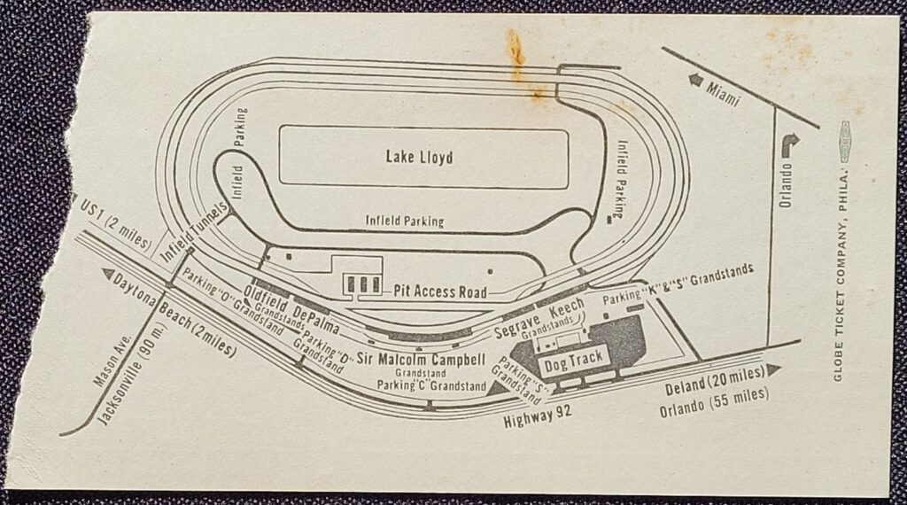 1962 NASCAR Daytona Firecracker 250 Ticket Stub - Back