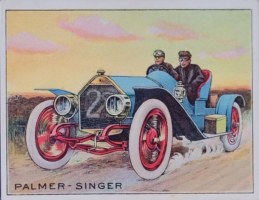 1910 Turkey Red Automobile Series 
Palmer Singer
