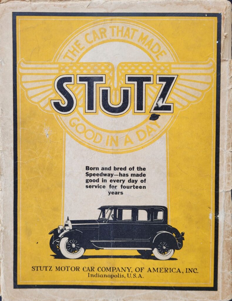 1925 AAA Indianapolis 500 Program Back Cover