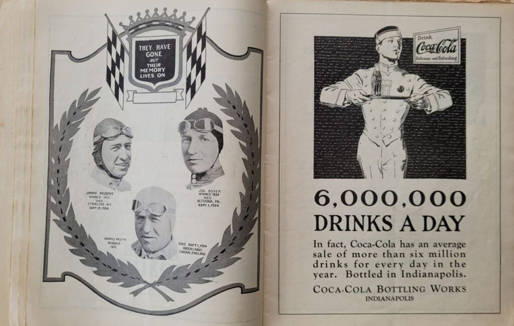 1925 AAA Indianapolis 500 Program Memorials