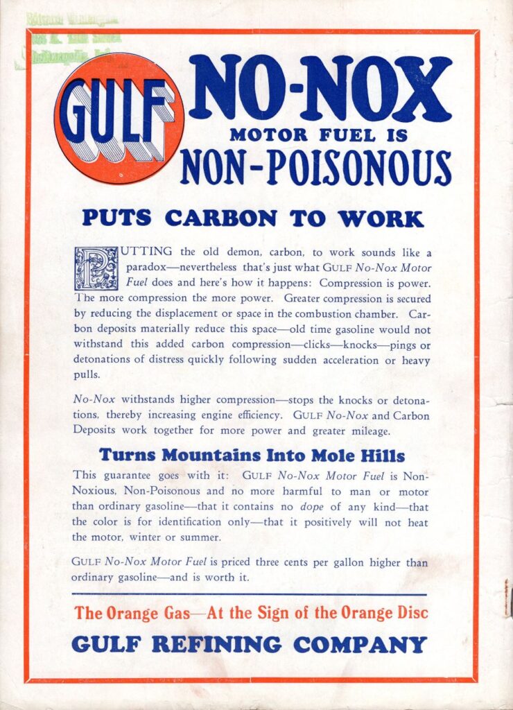 1926 AAA Rockingham Motor Speedway Autumn Classic Program Back Cover 