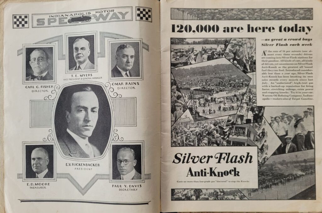 1929 AAA Indianapolis 500 Program - Track Executives