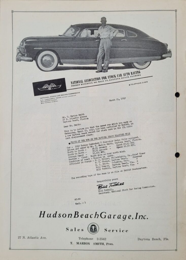 1949 NASCAR Daytona Beach & Road Course Program Back Cover