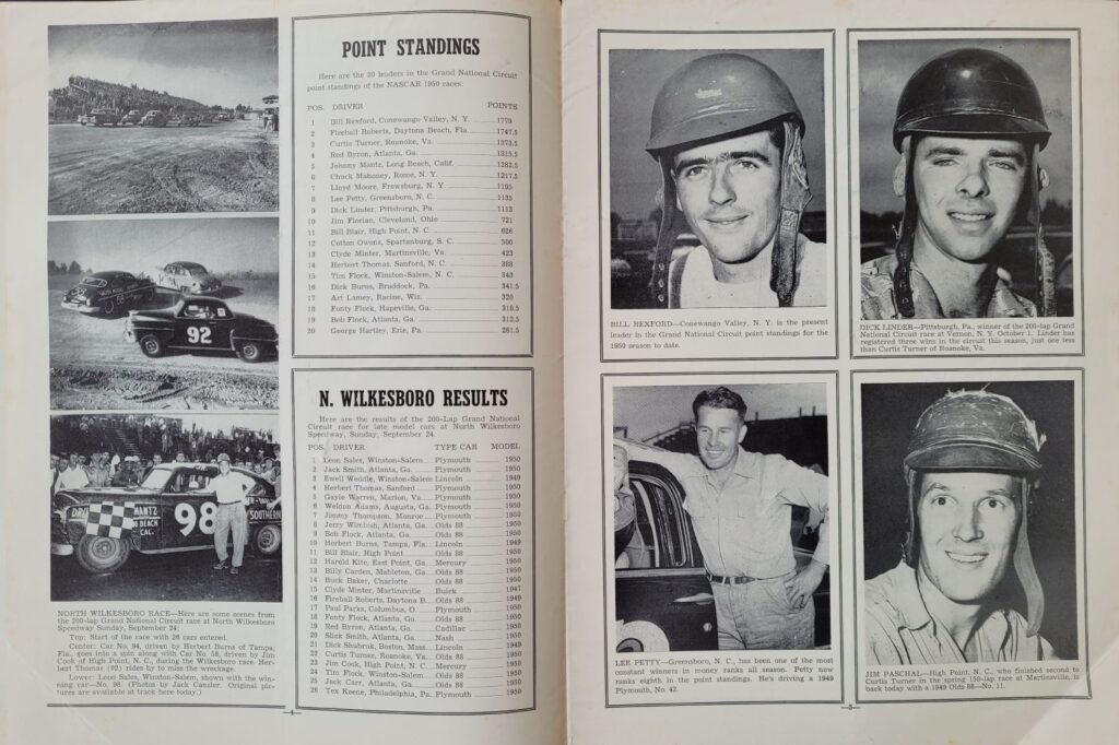 1950 NASCAR Martinsville Speedway (October 15) Program Pages 4 and 5
