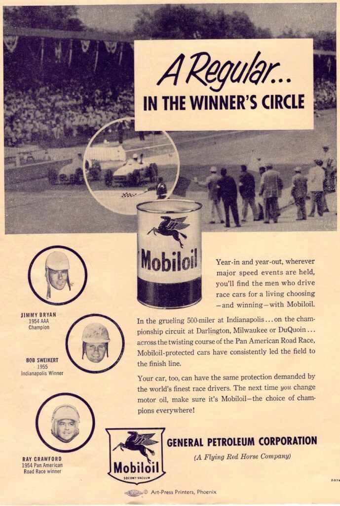 1956 NASCAR Arizona State Fairgrounds Program Back Cover