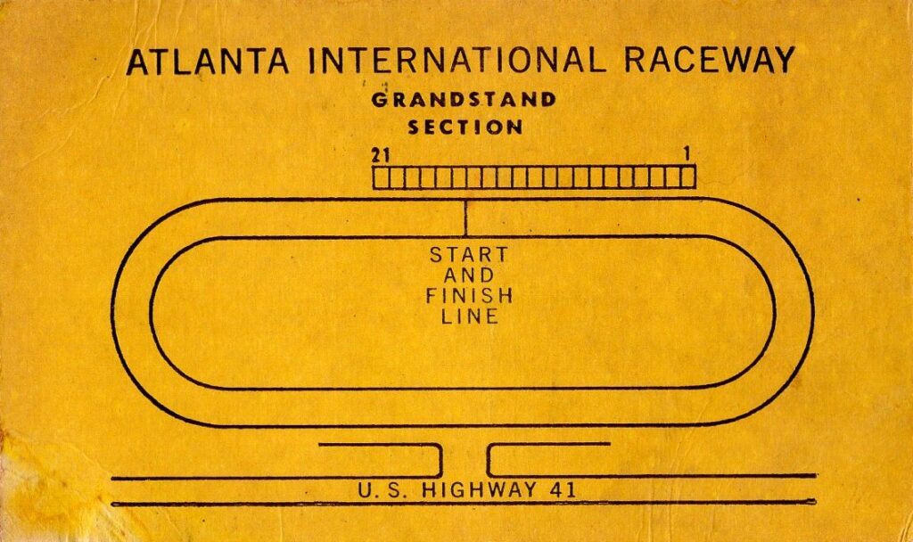 1961 NASCAR Festival 250 Grandstand Ticket Stub - Back