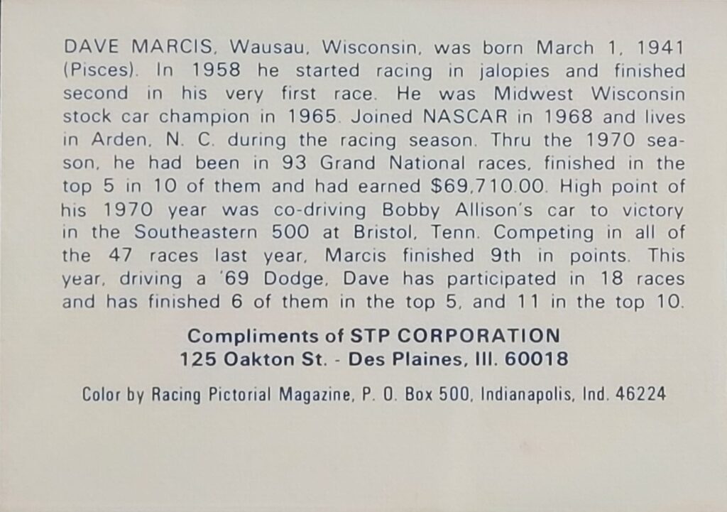 1972 STP Dave Marcis