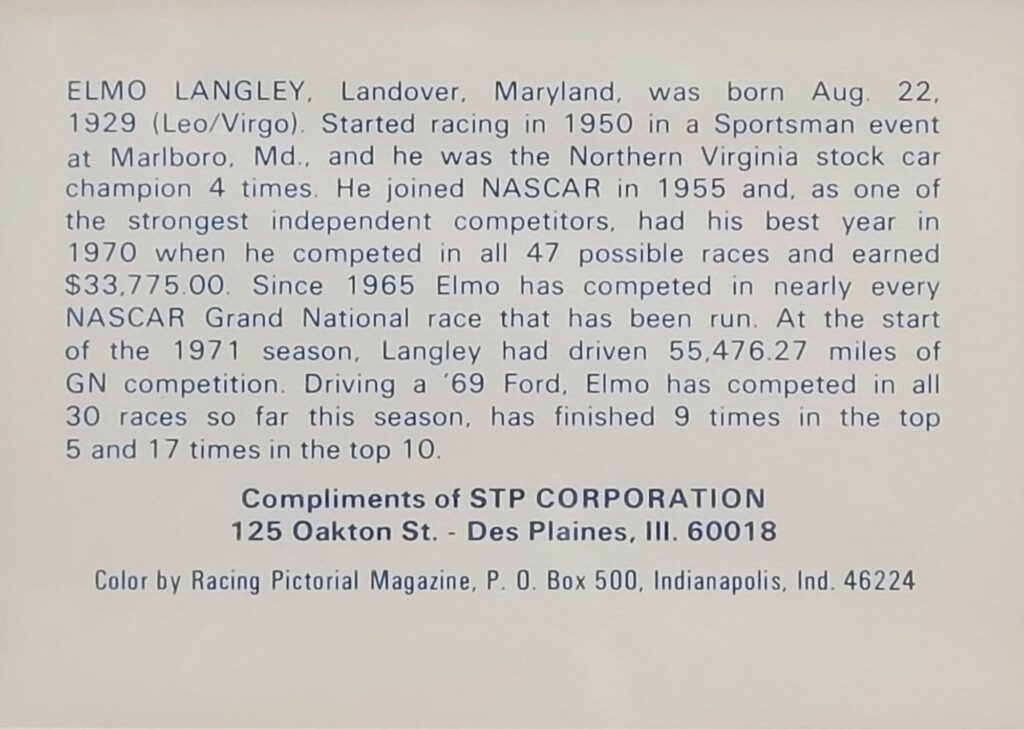 1972 STP Elmo Langley