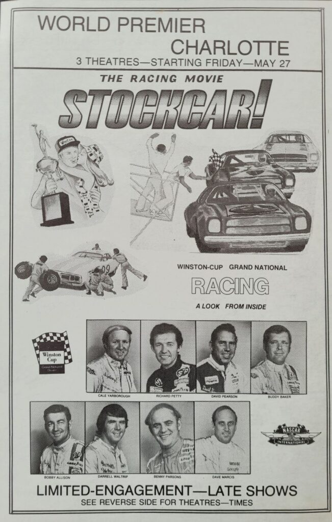 1977 NASCAR Charlotte StockCar! Movie Flyer