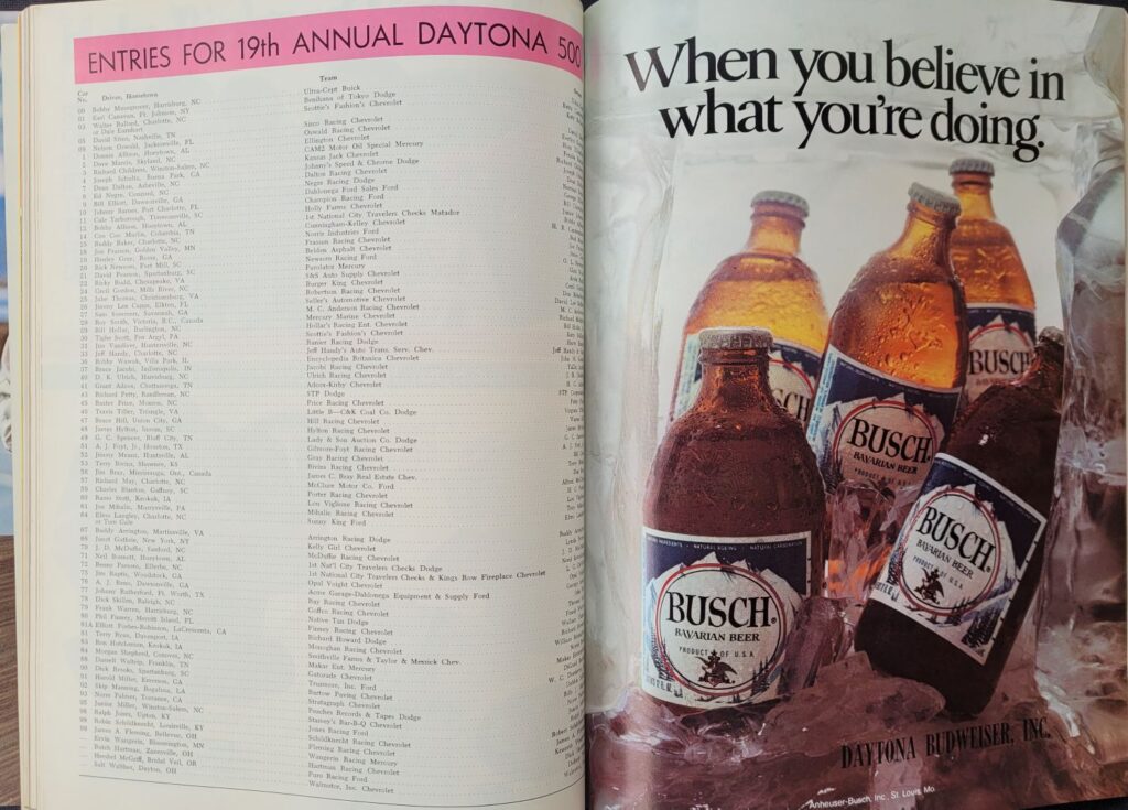 1977 NASCAR Daytona 500 Program Pages 106-107