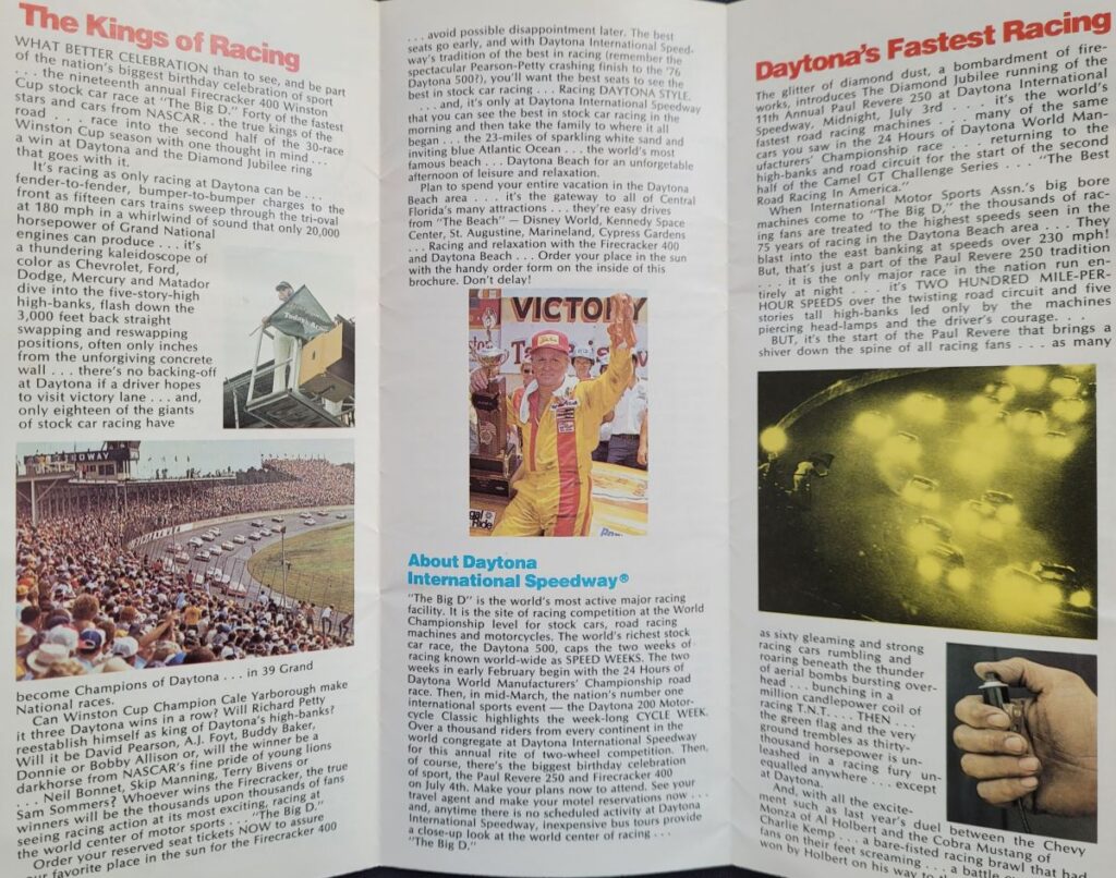 1977 NASCAR Daytona Firecracker 400 Event Brochure