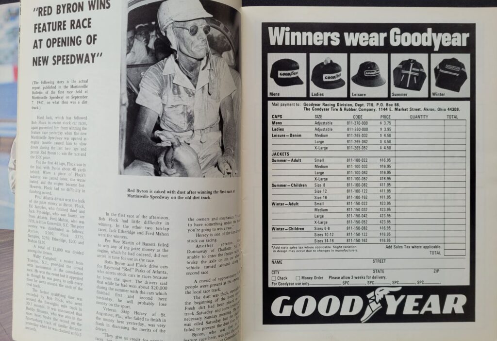 1977 NASCAR Martinsville Old Dominion 500 Program Red Byron