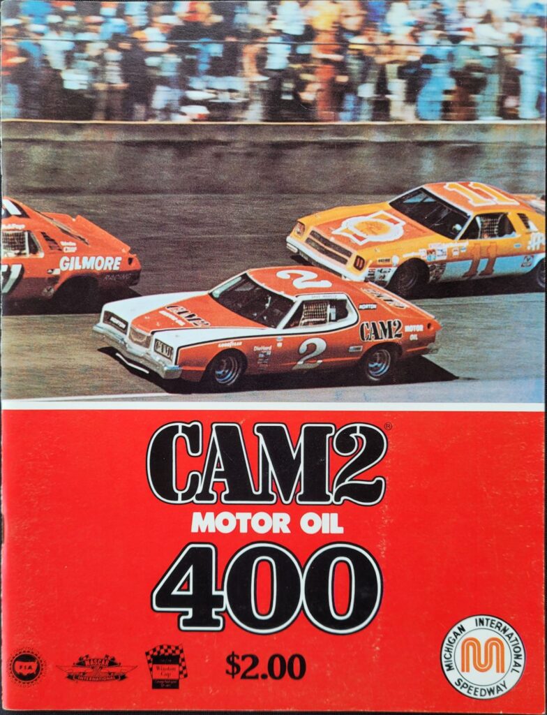 1977 NASCAR Michigan Cam 2 Motor Oil Program Front Cover
