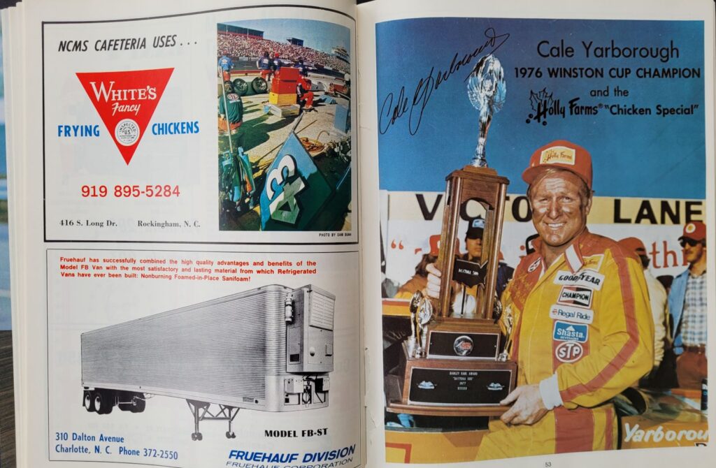 1977 NASCAR NCMS American 500 Program Pages 52-53