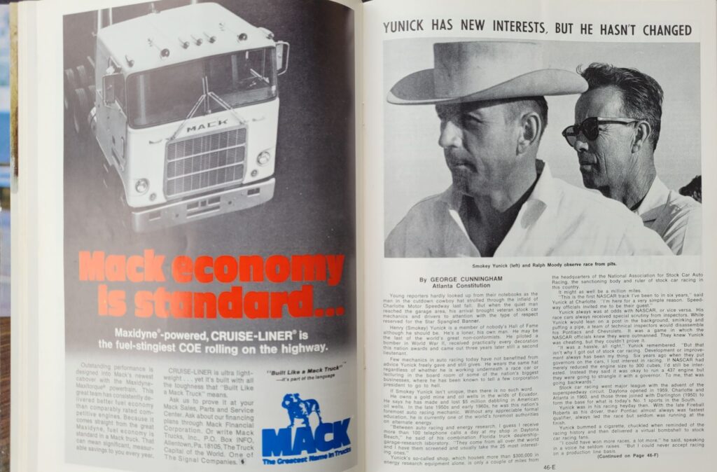 1977 NASCAR NCMS Carolina 500 Program Pages 46D-46E