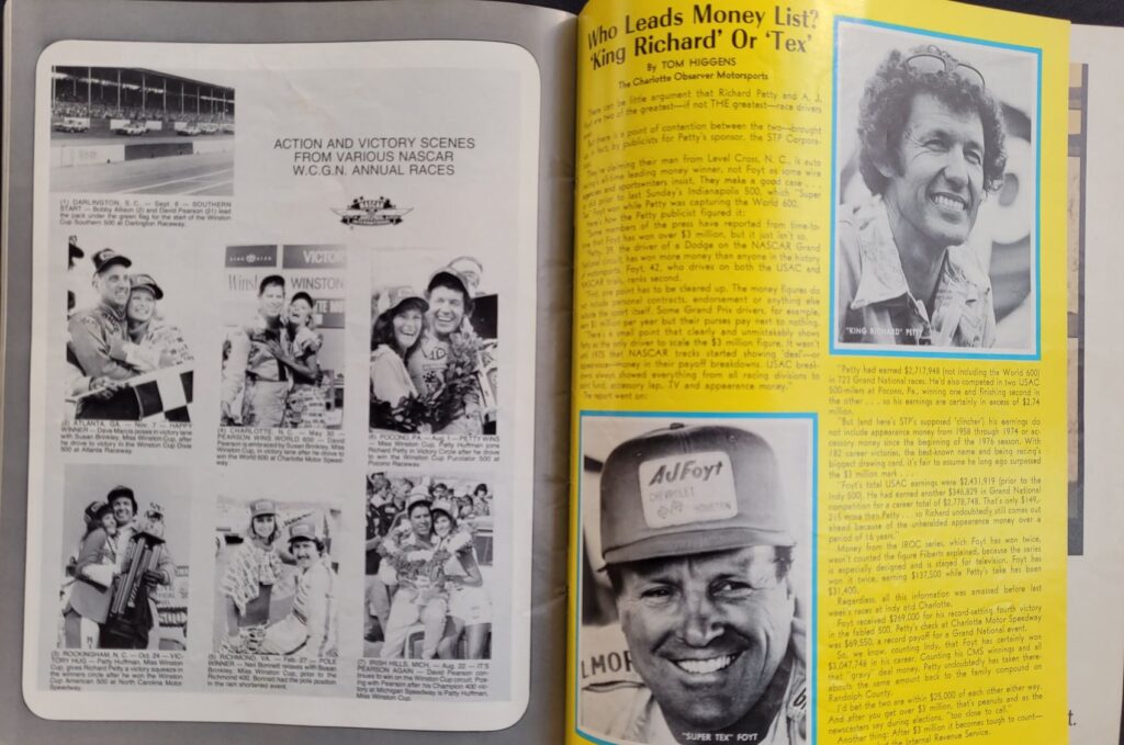1977 NASCAR Nashville 420 Program Foyt Petty