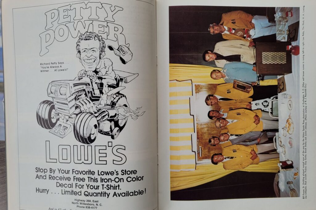 1977 NASCAR North Wilkesboro Wilkes 400 Program Group Photo