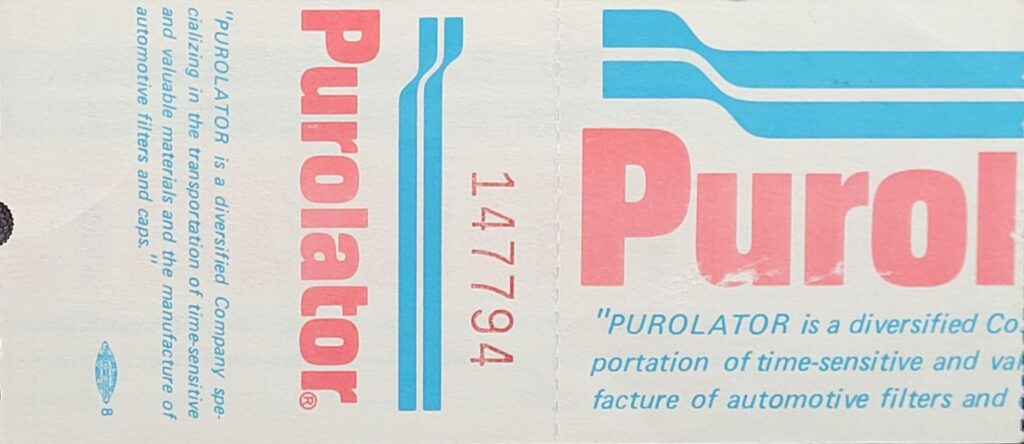 1977 NASCAR Pocono Coca-Cola 500 Ticket Stub Back