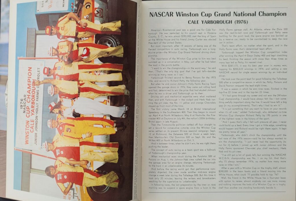 1977 NASCAR Richmond 400 Program - Cale Yarborough Feature