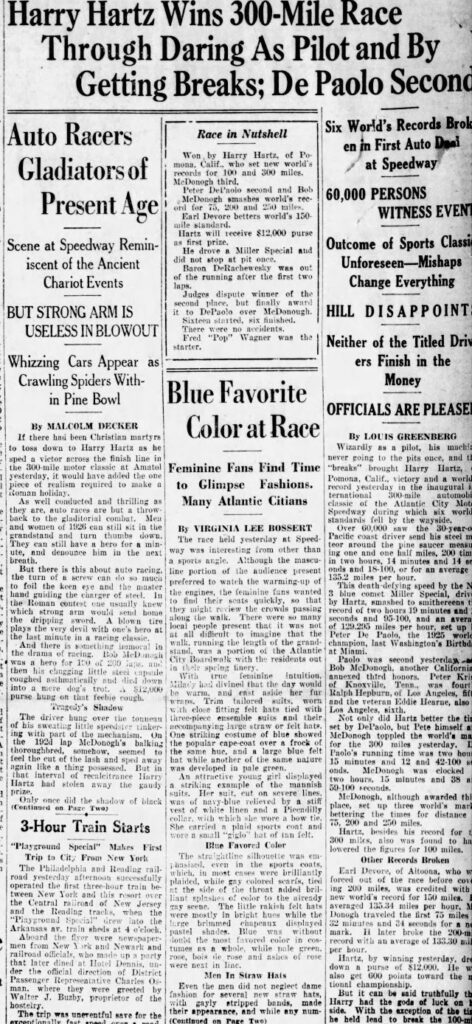 Atlantic City Sunday Press the Sunday Gazette Page 1 
May 2, 1926