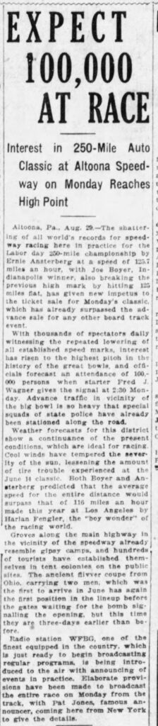 Expect 100,00 At Race