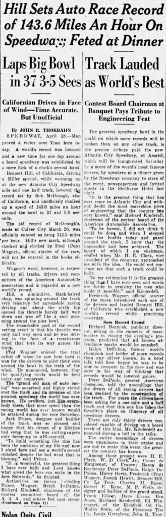 Press of Atlantic City - Page 1 
April 29, 1926