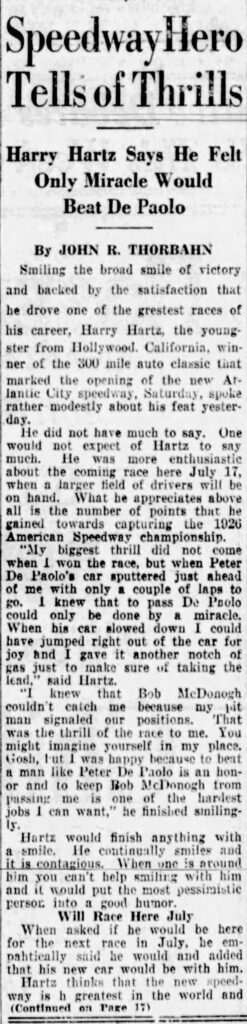 Press of Atlantic City - Page 1 
May 3, 1926