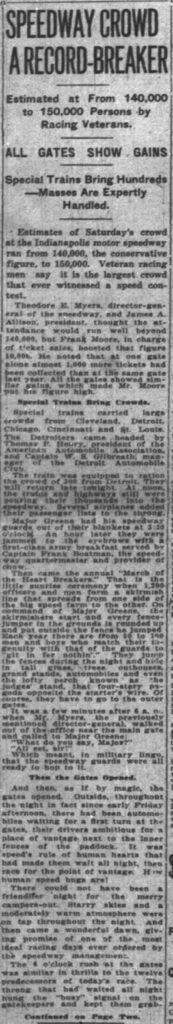 The Indianapolis News  Page 1, May 30, 1925