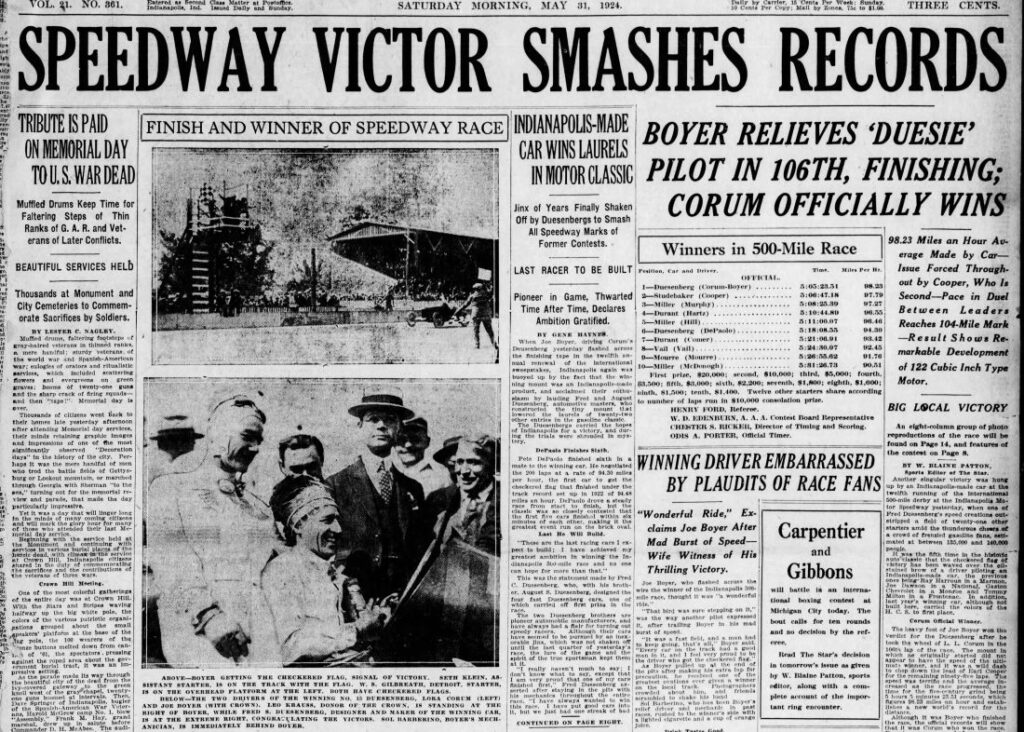 The Indianapolis Star - Page 1 
May 31, 1924