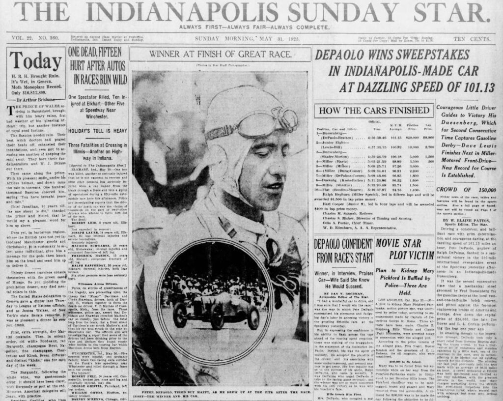 The Indianapolis Star - Page 1 
May 31, 1925