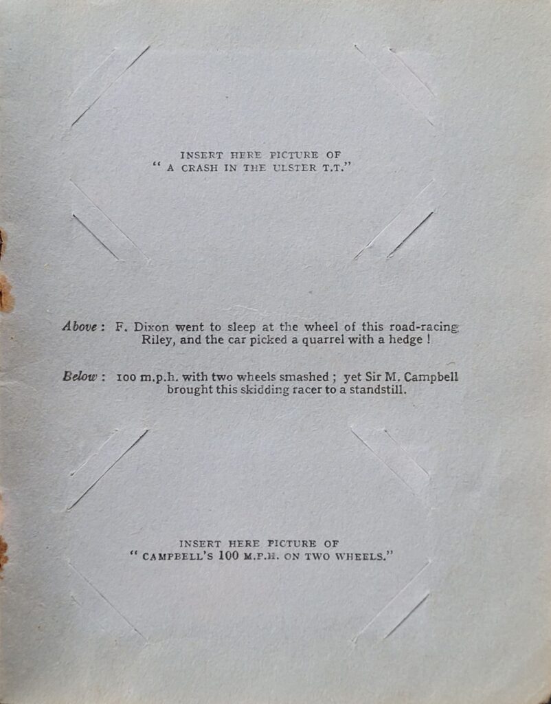 1933 Amalgamated Press Motors Album Page