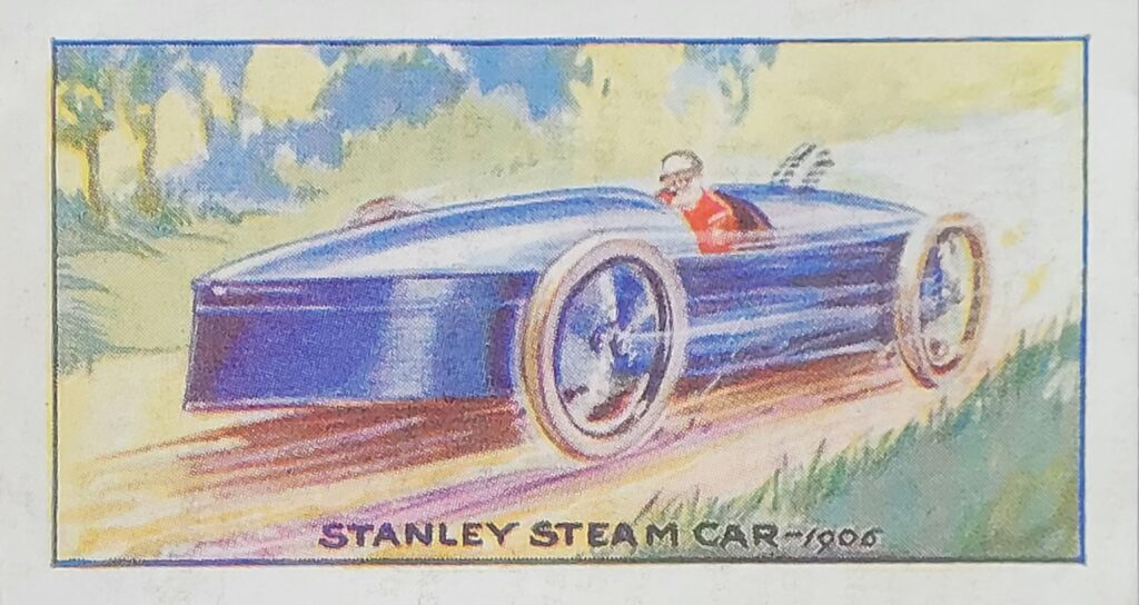 1933 Amalgamated Press "Motors" 
Stanley Steam Car 
