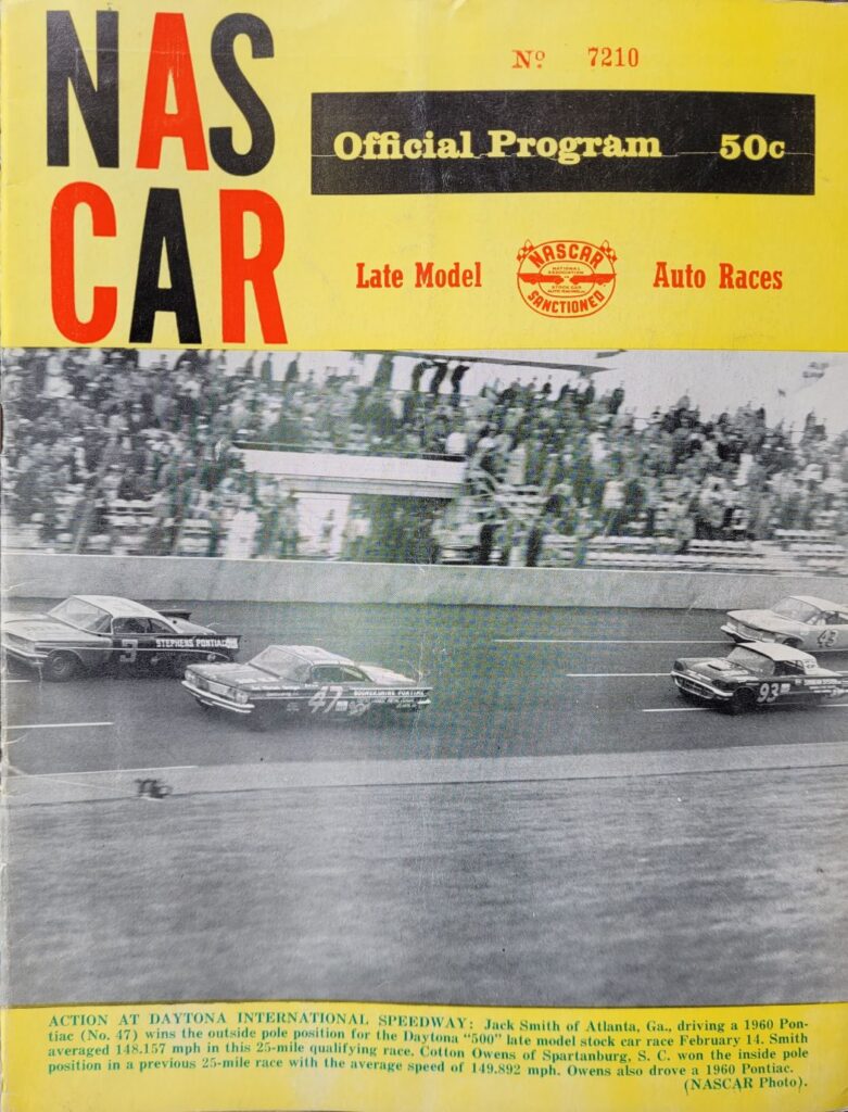 1960 NASCAR Bowman Gray (Aug) Program Front Cover