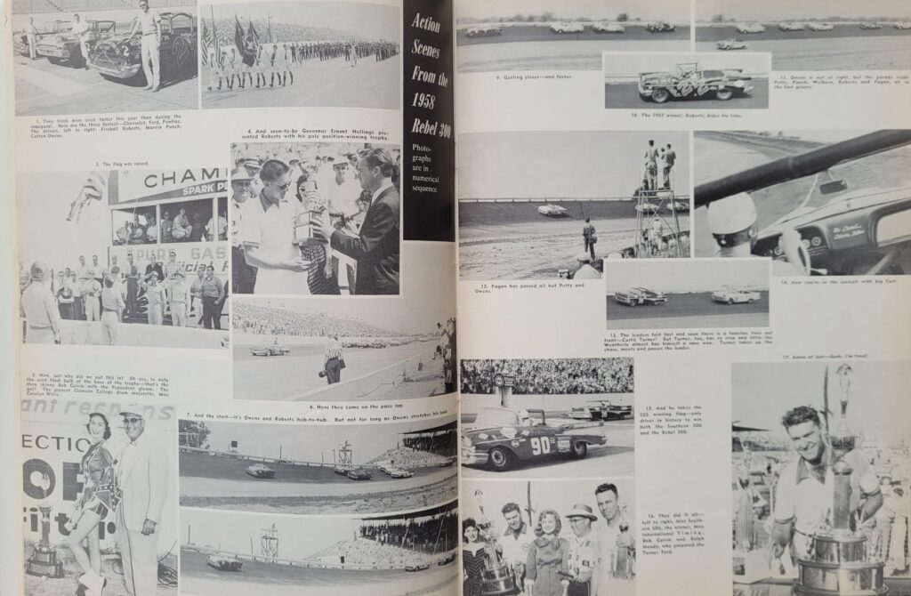 1960 NASCAR Darlington Rebel 300 Program Action Scenes