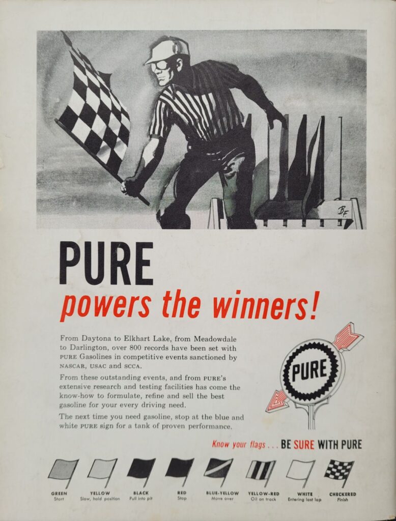 1960 NASCAR Darlington Rebel 300 Program Back Cover