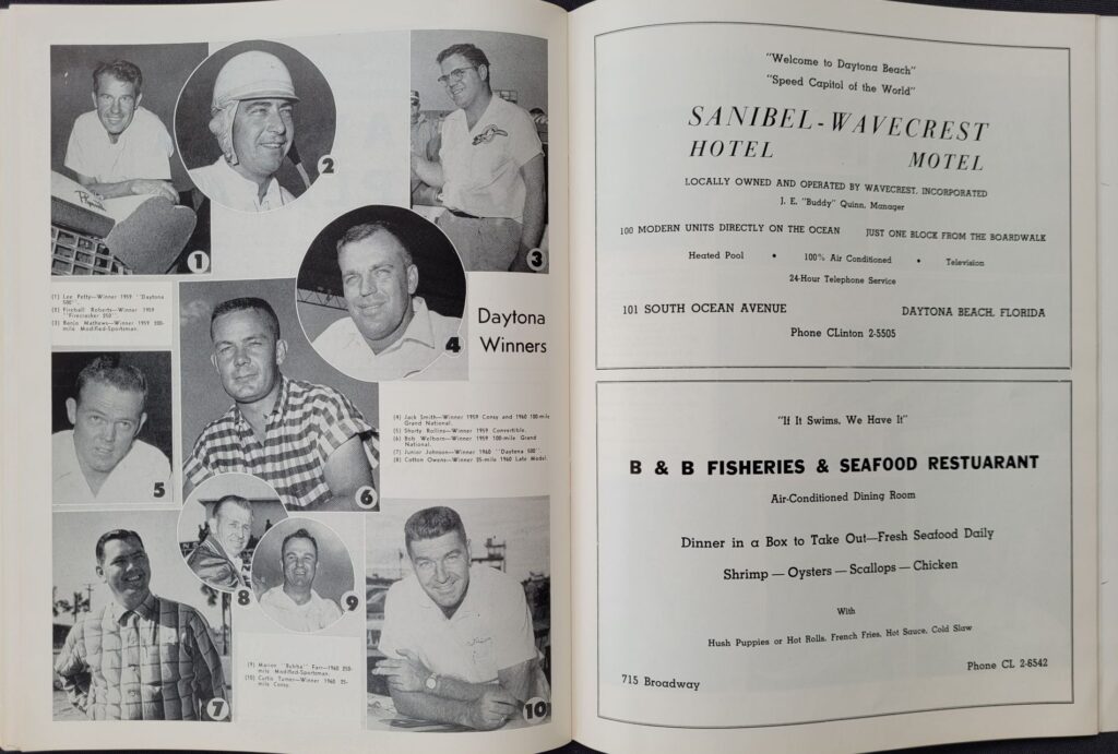 1960 NASCAR Daytona Firecracker 250 Program Daytona Winners