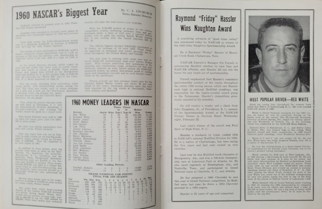 1961 NASCAR Martinsville Virginia 500 Program NASCAR Biggest Year