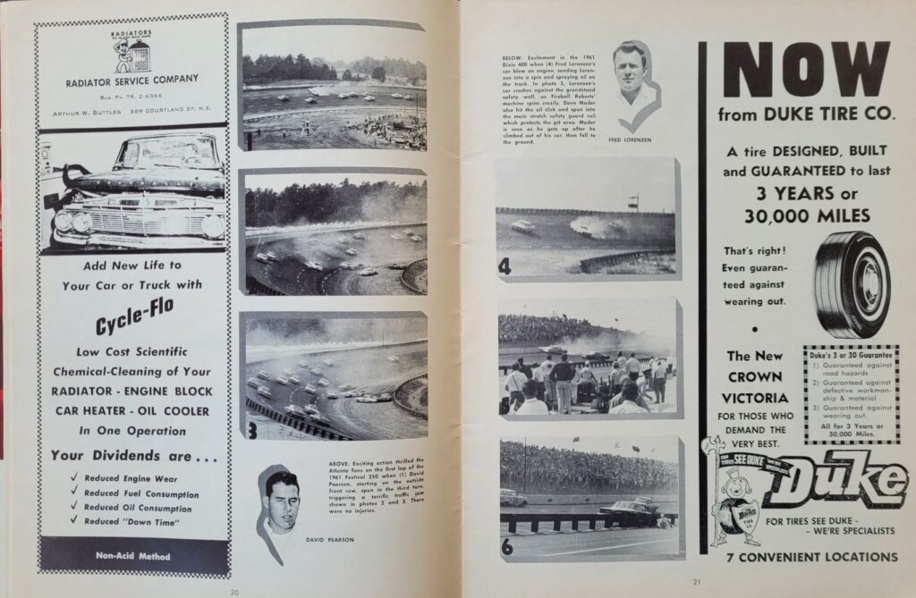 1963 NASCAR Atlanta 500 Program Pages 20-21