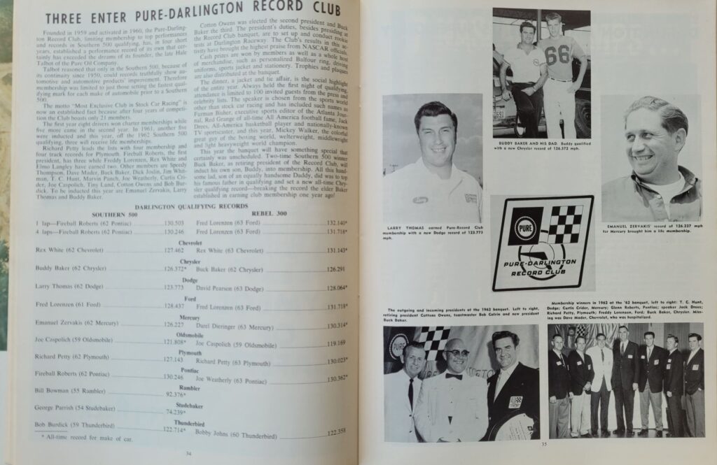 1963 NASCAR Darlington Southern 500 Pages 34-35