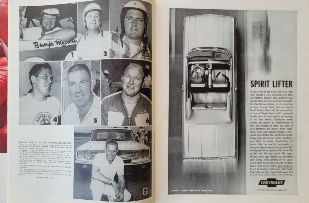 1963 NASCAR Daytona 500 Program Winners & Leaders
