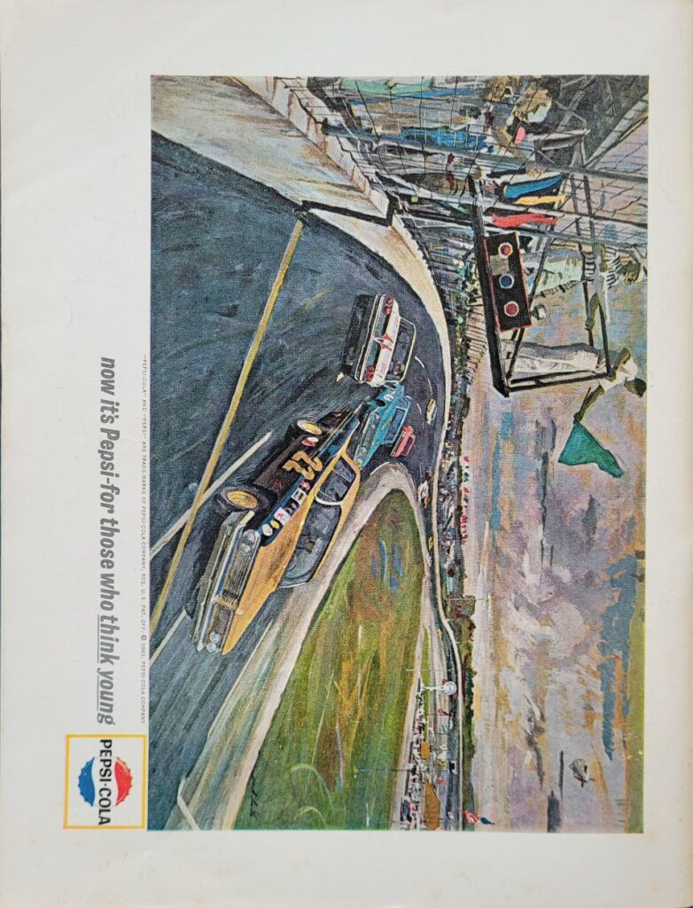 1963 NASCAR Daytona Firecracker 400 Program Back Cover