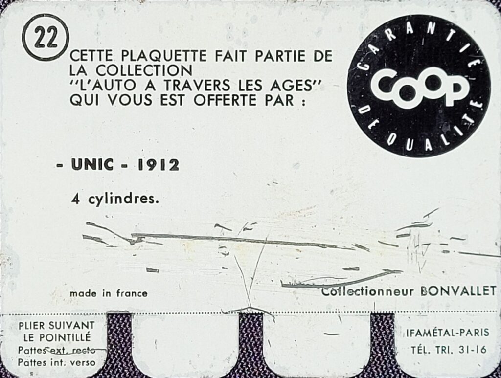 1964 COOP L'Auto A Travers Les Ages #22 UNIC