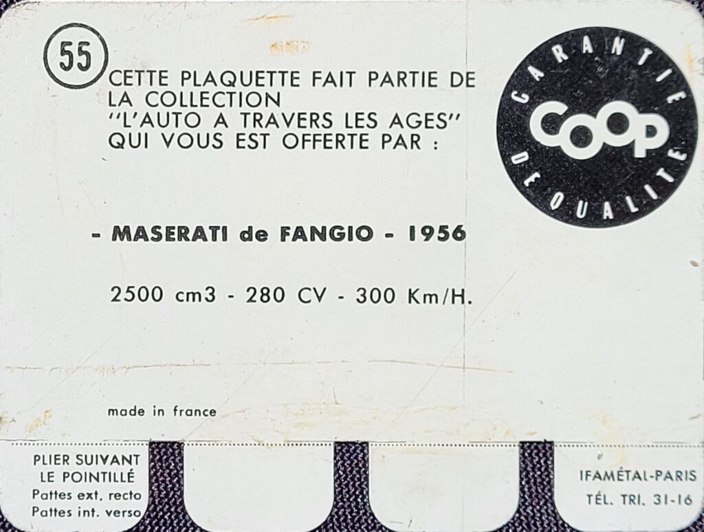 1964 COOP L'Auto A Travers Les Ages #55 Maserati de Fangio