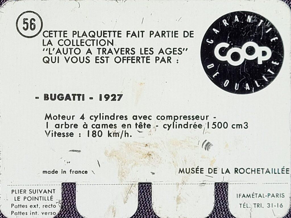 1964 COOP "L'Auto A Travers Les Ages" #56 Bugatti